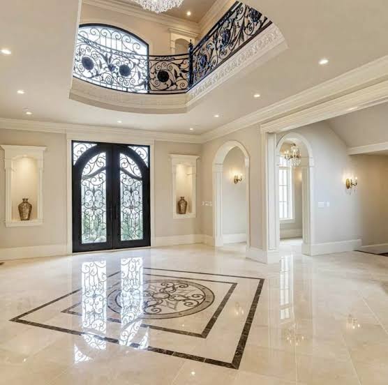 Polished marble surface